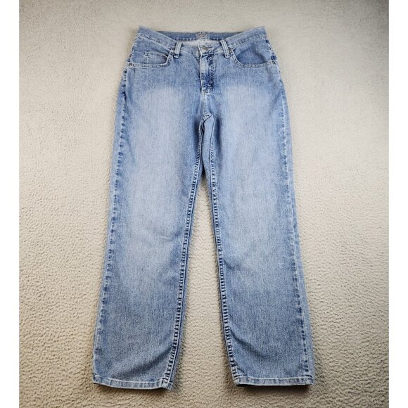 LEE Riders Jeans Women's 10P Blue Curvy Classic Fit Mid Rise Denim Pants - Picture 1 of 12